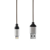 Metalen Lightning naar USB oplaad- en datakabel