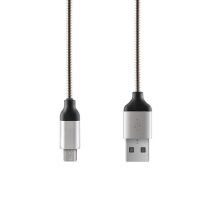 Metalen Micro-USB naar USB oplaad- en datakabel