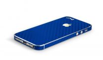 Carbon fiber film voor iPhone 4 blauw