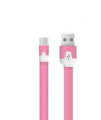 Platte kabel voor Android Micro-USB  producten 1 meter Roze